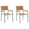 vidaXL Cadeira Empilh&aacute;vel 2 pcs Castanho 56 x 57 x 87 cm