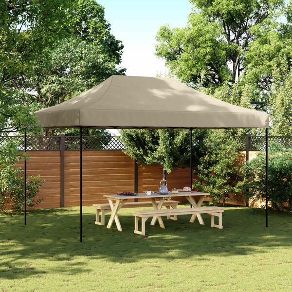 vidaXL Tenda p/ festas pop-up dobr&aacute;vel 440x292x315cm cinza-acastanhado