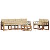 vidaXL Conjunto de Sof&aacute;s para Exterior 7 pcs Natural e Bege