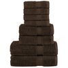 vidaXL 8pcs Conjunto toalhas banho premium SOLUND 600 gsm castanho