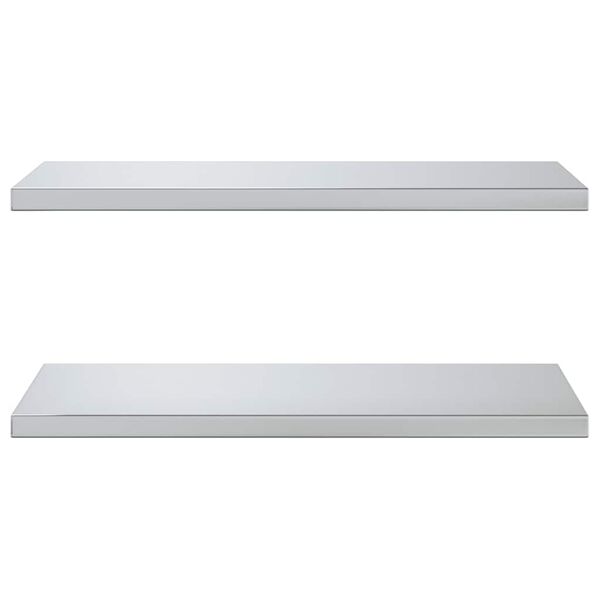 vidaXL Prateleiras de parede 2 pcs 75x40 cm a&ccedil;o inoxid&aacute;vel prateado