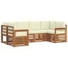vidaXL Conjunto de Sof&aacute;s para Exterior 6 unid. Natural e Creme