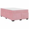 vidaXL Estrutura da Cama com colch&atilde;o Rosa 120 x 190 cm tecido