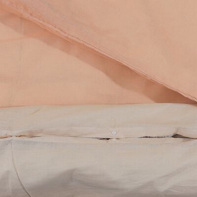 vidaXL Conjunto de capa de edredão 155x220 cm algodão rosa