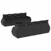 vidaXL 9 pcs conjunto de sof&aacute;s p/ jardim c/ almofad&otilde;es vime PE preto
