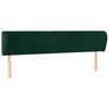vidaXL Cabeceira de cama c/ abas veludo 163x23x78/88cm verde-escuro
