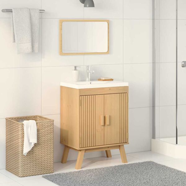 vidaXL Gabinete Base com prateleira Olden Castanho 60 x 40 x 80 cm