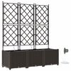 vidaXL Vaso de Jardim 3 unid. Castanho 120 x 40 x 142 cm PP