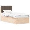 vidaXL Estrutura de Cama com Cabeceira Estofada Cinzento-acastanhado