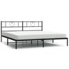 vidaXL Estrutura de cama em metal com cabeceira 180x200 cm preto