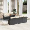 vidaXL Conjunto de Sof&aacute; de Jardim 8 pcs Preto Rattan Sint&eacute;tico