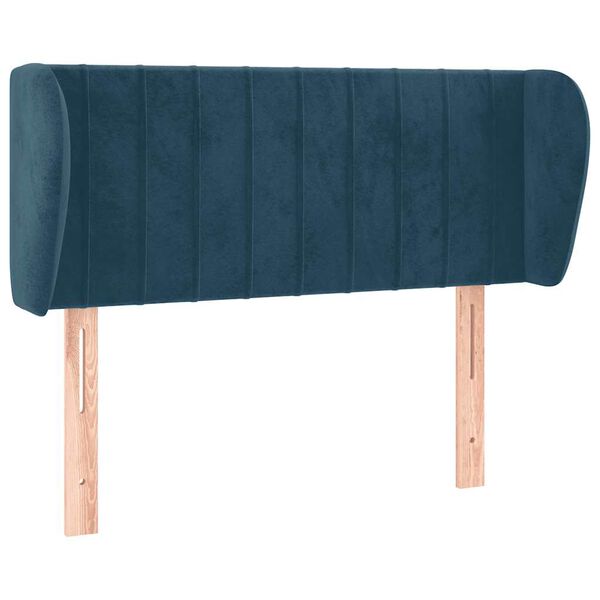 vidaXL Cabeceira de cama c/ abas veludo 83x23x78/88cm azul-escuro