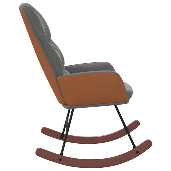 vidaXL Cadeira de baloiço veludo cinzento-escuro