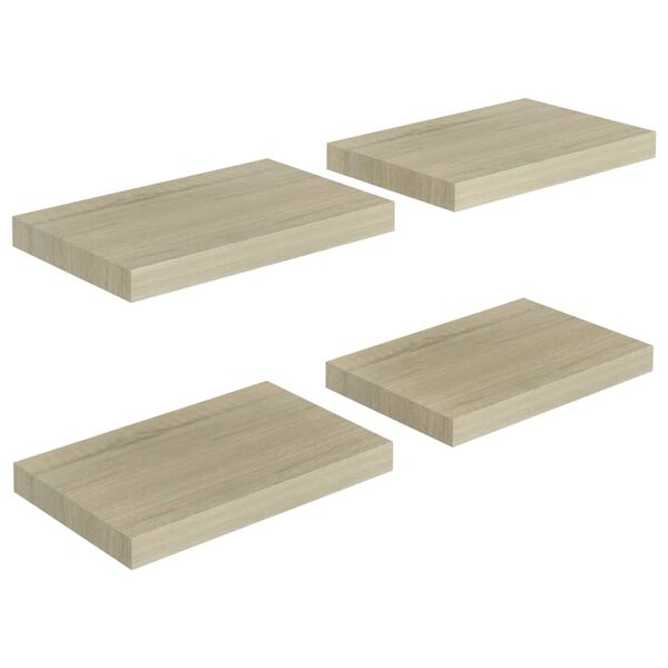 vidaXL Prateleiras parede suspensas 4 pcs 40x23x3,8cm MDF cor carvalho