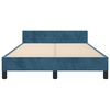 vidaXL Estrutura de cama com colch&atilde;o azul escuro 120x190 cm Veludo