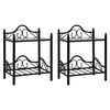 vidaXL Mesas cabeceira 2 pcs a&ccedil;o e vidro temperado 45x30,5x60cm preto
