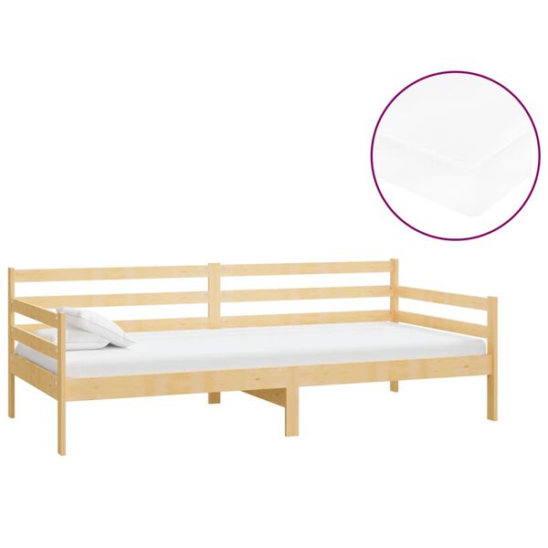vidaXL Sofá-cama com colchão 90x200 cm pinho maciço