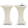 vidaXL Capa para mesa de pé elástica Ø80 cm 4 pcs cor creme