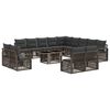 vidaXL Conjunto de Sof&aacute; de Jardim 14 unid. Cinza e Cinza Escuro