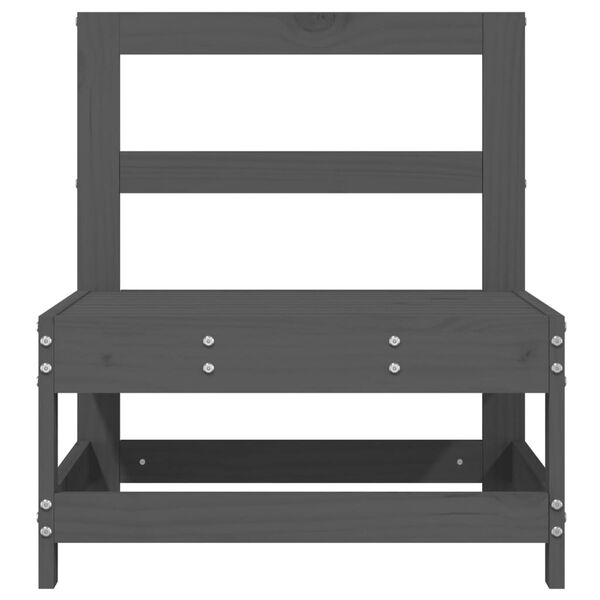 vidaXL Sof&aacute; de centro para jardim madeira de pinho maci&ccedil;a cinzento