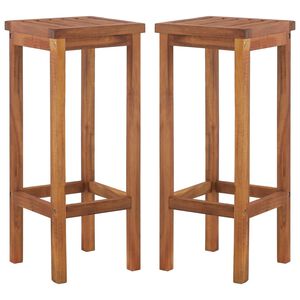 vidaXL Bancos de bar 2 pcs madeira de ac&aacute;cia maci&ccedil;a