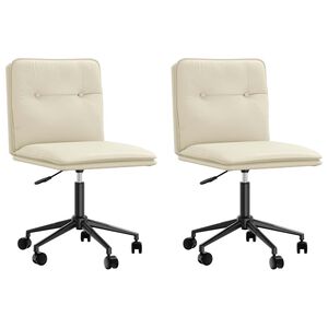 vidaXL Cadeiras de jantar 2 pcs couro artificial cor creme