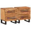 vidaXL Mesas de cabeceira 2 pcs 40x34x46 cm madeira de ac&aacute;cia maci&ccedil;a