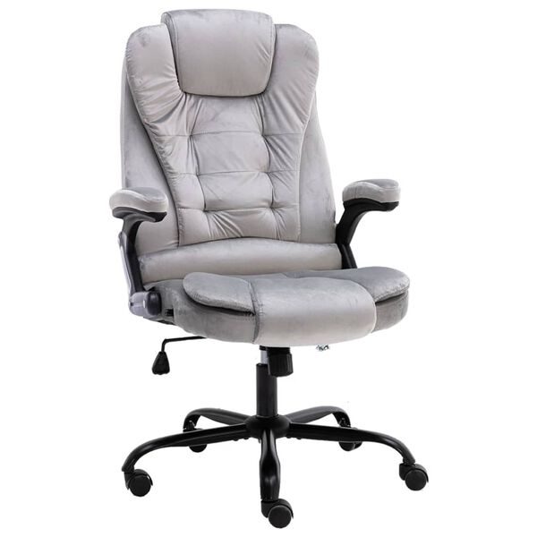 vidaXL Cadeira de escrit&oacute;rio veludo cinzento-claro