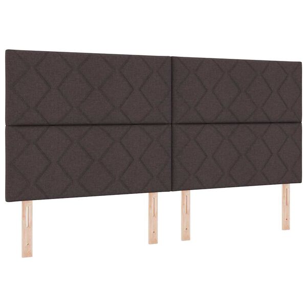 vidaXL Cama Box com colch&atilde;o Marrom Escuro 200 x 200 cm tecido