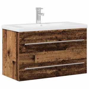 vidaXL Arm&aacute;rio para Pia de Banheiro Madeira Antiga 80 x 38,5 x 48 cm