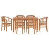 vidaXL Conjunto de jantar para jardim 7 pcs madeira de teca maci&ccedil;a