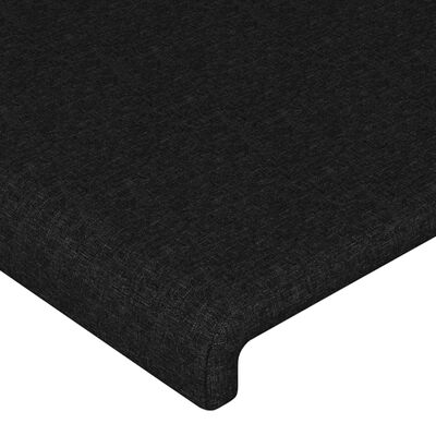 vidaXL Cabeceira de cama tecido 100x5x78/88 cm preto
