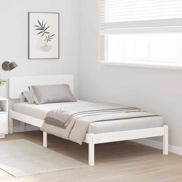 vidaXL Estrutura da Cama com cabeceira Branco 100 x 200 cm