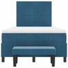vidaXL Cama Box com colch&atilde;o Azul escuro 120 x 200 cm Veludo