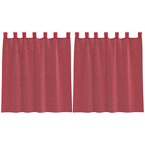 vidaXL Cortinas de voile com bolsos para var&atilde;o 2 pcs vermelho tinto
