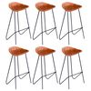 vidaXL Cadeiras de bar 6 pcs couro genu&iacute;no castanho