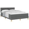 vidaXL Cama Box com almofada Manual Cinza Escuro 140 x 200 cm tecido