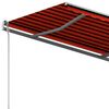 vidaXL Toldo retr&aacute;til manual com postes 3x2,5 m laranja e castanho