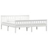 vidaXL Estrutura de cama em pinho maci&ccedil;o 180x200 cm branco