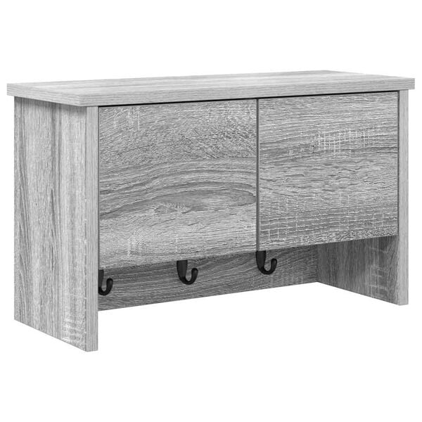 vidaXL Cabideiro de Parede com prateleira Cinza Sonoma 50 x 20 x 30 cm