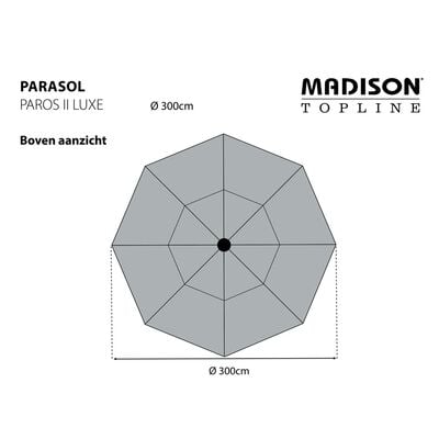 Madison Guarda-sol Paros II Luxe 300 cm cinzento-claro