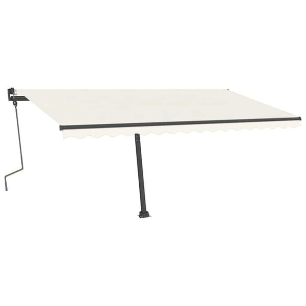 vidaXL Toldo retr&aacute;til manual independente 400x300 cm cor creme