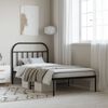 vidaXL Estrutura de cama com cabeceira 107x203 cm metal preto