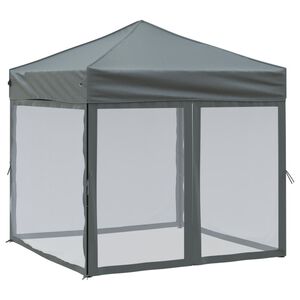 vidaXL Tenda para festas dobr&aacute;vel com paredes laterais 2x2 m antracite