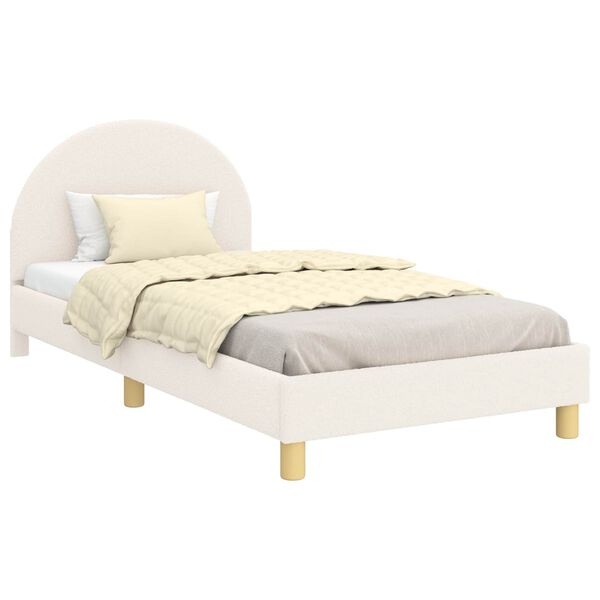 vidaXL Estrutura de Cama Infantil com Cabeceira Creme 90 x 200 cm