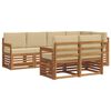 vidaXL Conjunto de Sof&aacute; Sectional com almofada 7 pcs Natural e Bege