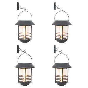 vidaXL Candeeiro solar p/ exterior 4pcs chama tremulante branco quente