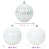vidaXL Conjunto de Bolas de Natal 4 pcs Branco Pl&aacute;stico