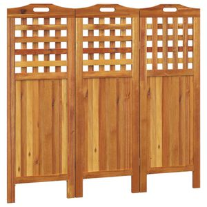vidaXL Biombo com 3 pain&eacute;is 121,5x2x115 cm madeira de ac&aacute;cia maci&ccedil;a