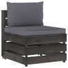 vidaXL 6 pcs conj. lounge jardim + almofad&otilde;es madeira impreg. cinzento